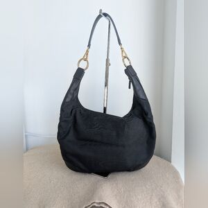 Gucci Black Hobo Bag with Gold Accents